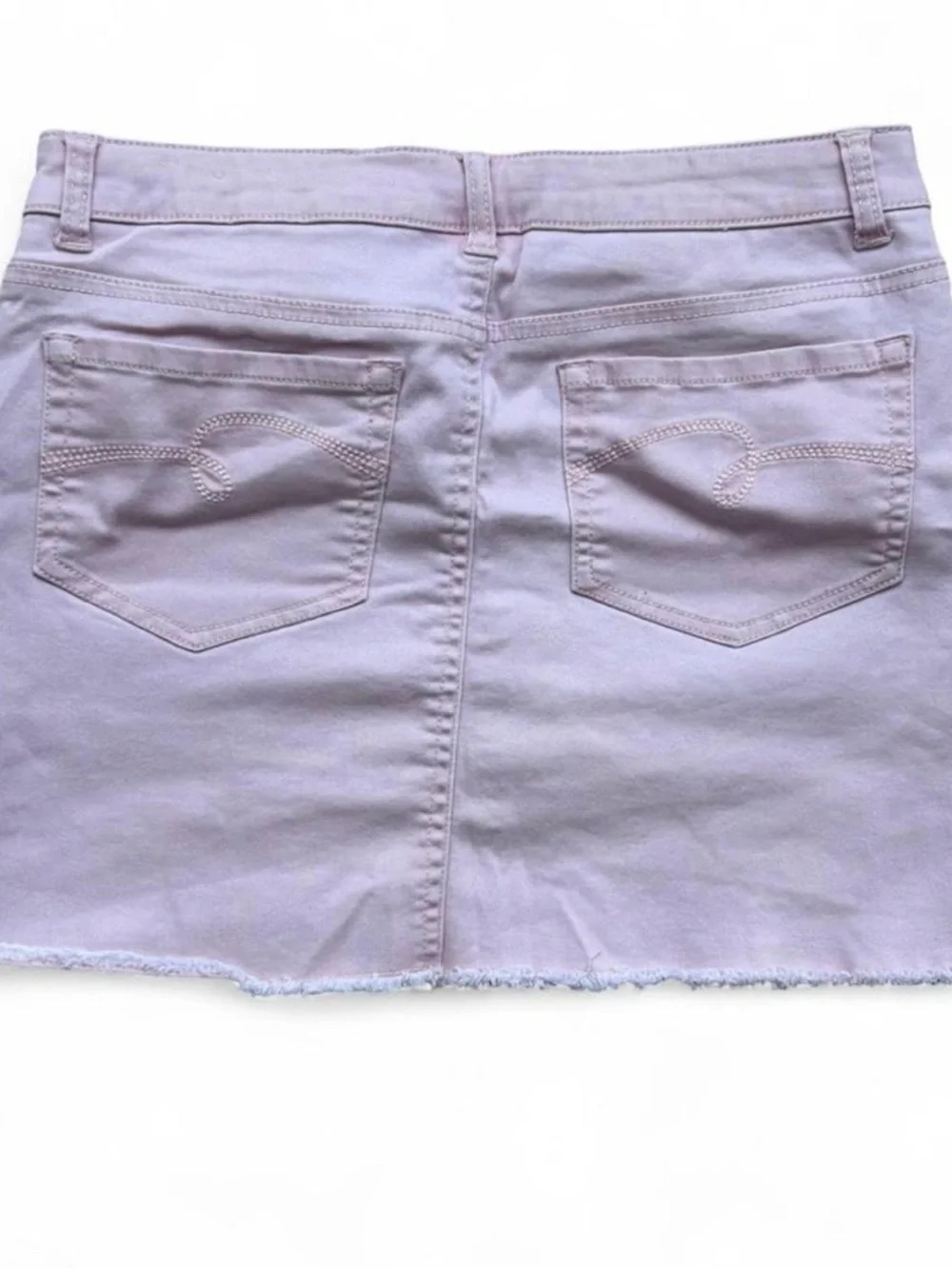 Justice girls Navy Peasant Top with Light Pink Denim Mini Skirt set size 18/20